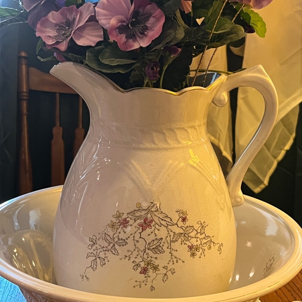 Wacoal Cream Pitcher with Floral Design